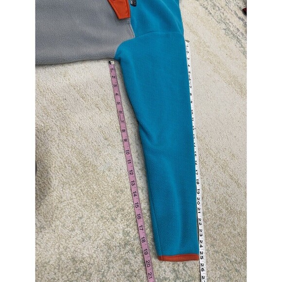 Free Nature NYC Sz L Mens Fleece Quarter 1/4 Snap Pullover Color Block Retro - Picture 8 of 9